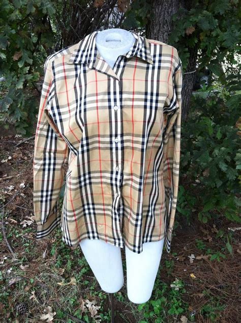 burberry blouse vintage dames|Burberry plaid shirt women's.